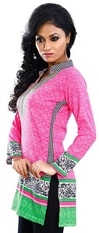 Vibrant Pink Indian Kurti for Women – Trendy Short Kurti