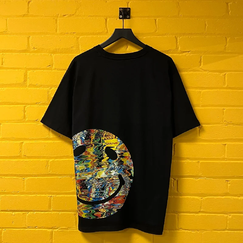 Side Smiley Colour Blast - Tshirt - Black