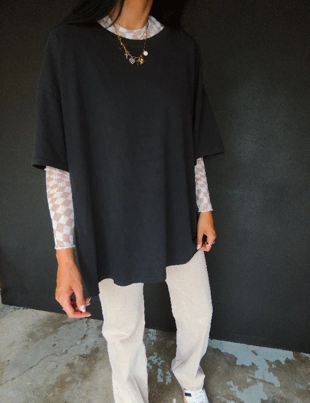 Kyler Oversized Cotton Tee - Black