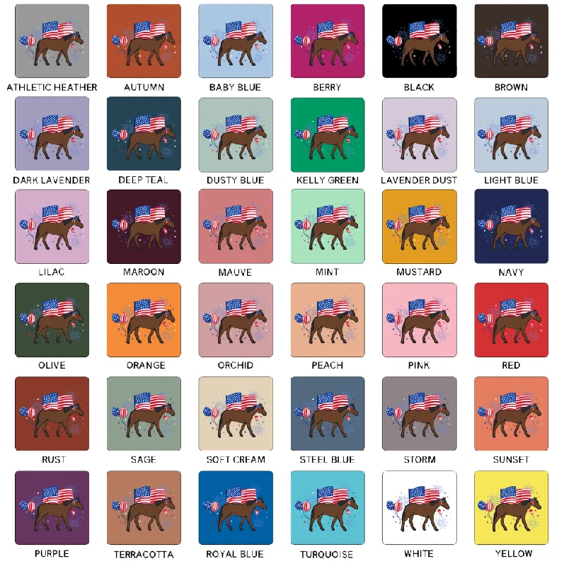 USA Horse T-Shirt (XS-4XL) - Multiple Colors!